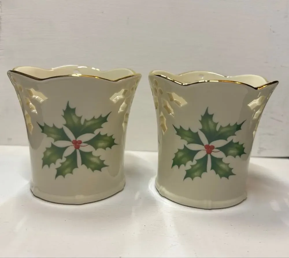 Lenox Holiday Collection Pierced Votive Candle Holders